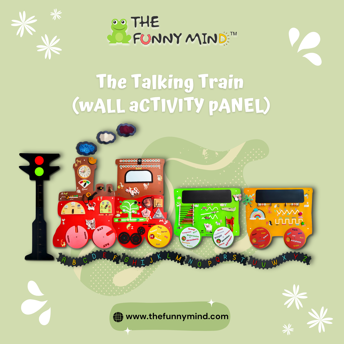 Talking Train, 2 Different Activity Coach, Height Measure Signal, and Alphabets Track