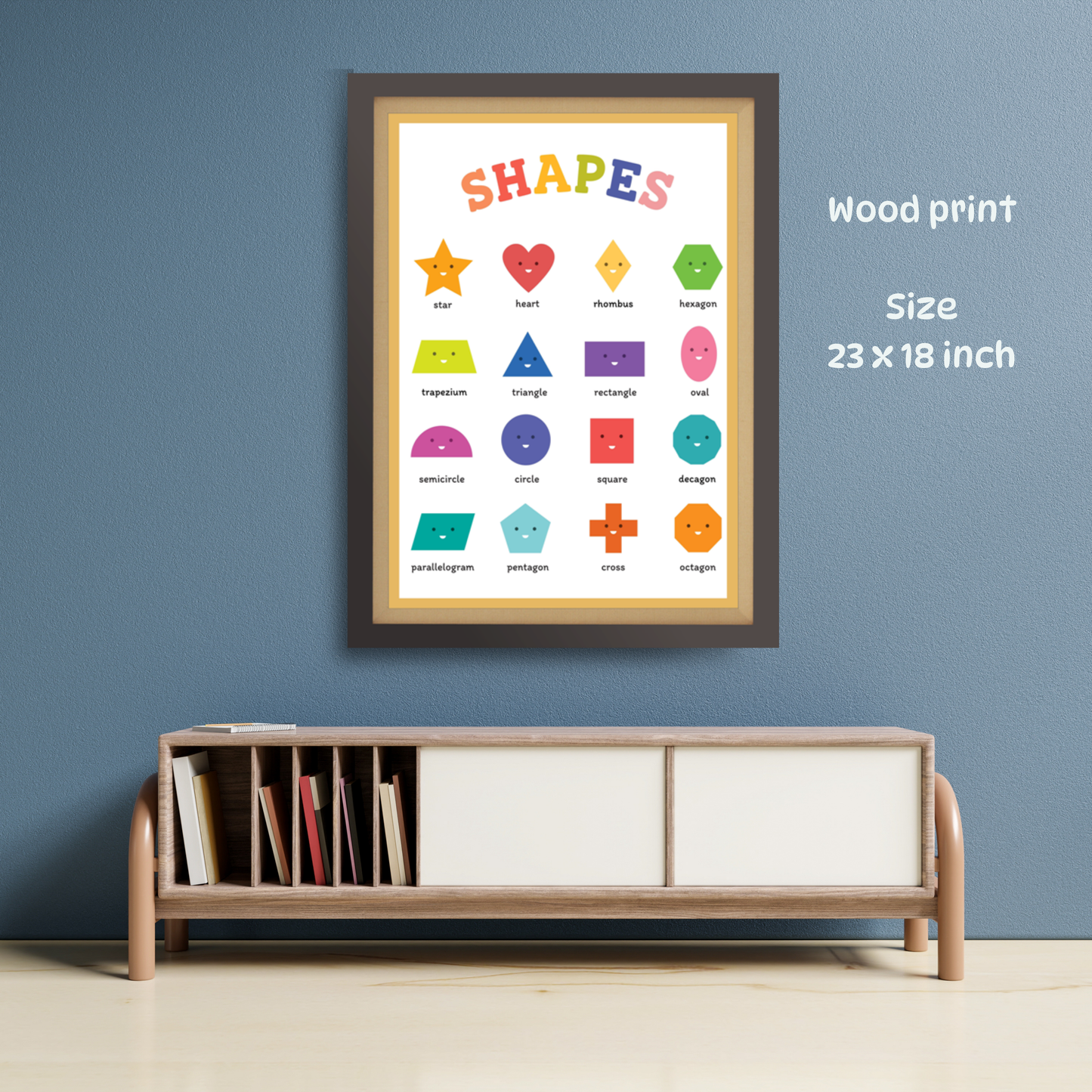 Shapes Wood Print Nursery Wall Art