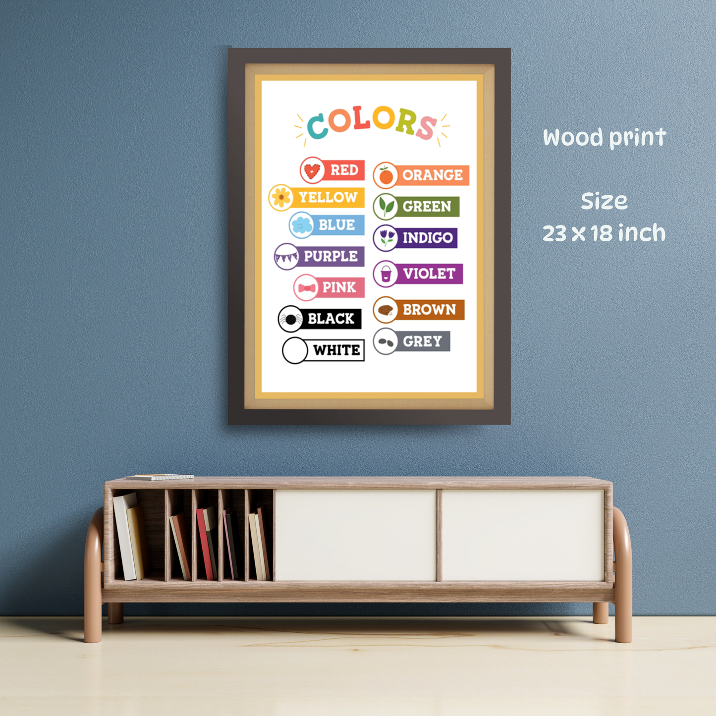 Colors Wood Print Nursery Wall Art