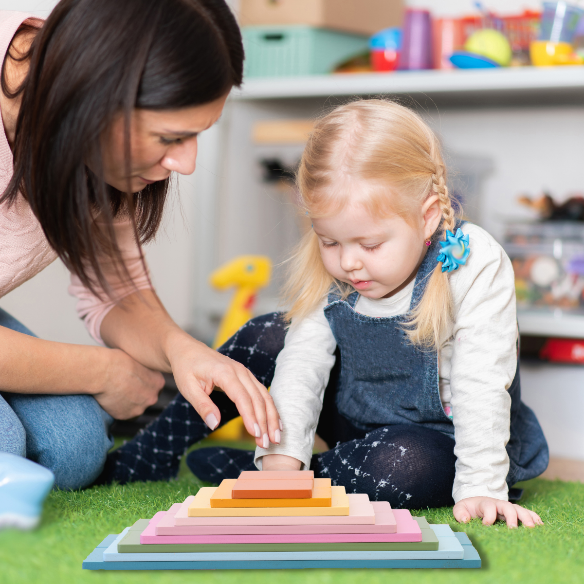 Set of 9 Rectangular Rainbow Stacker