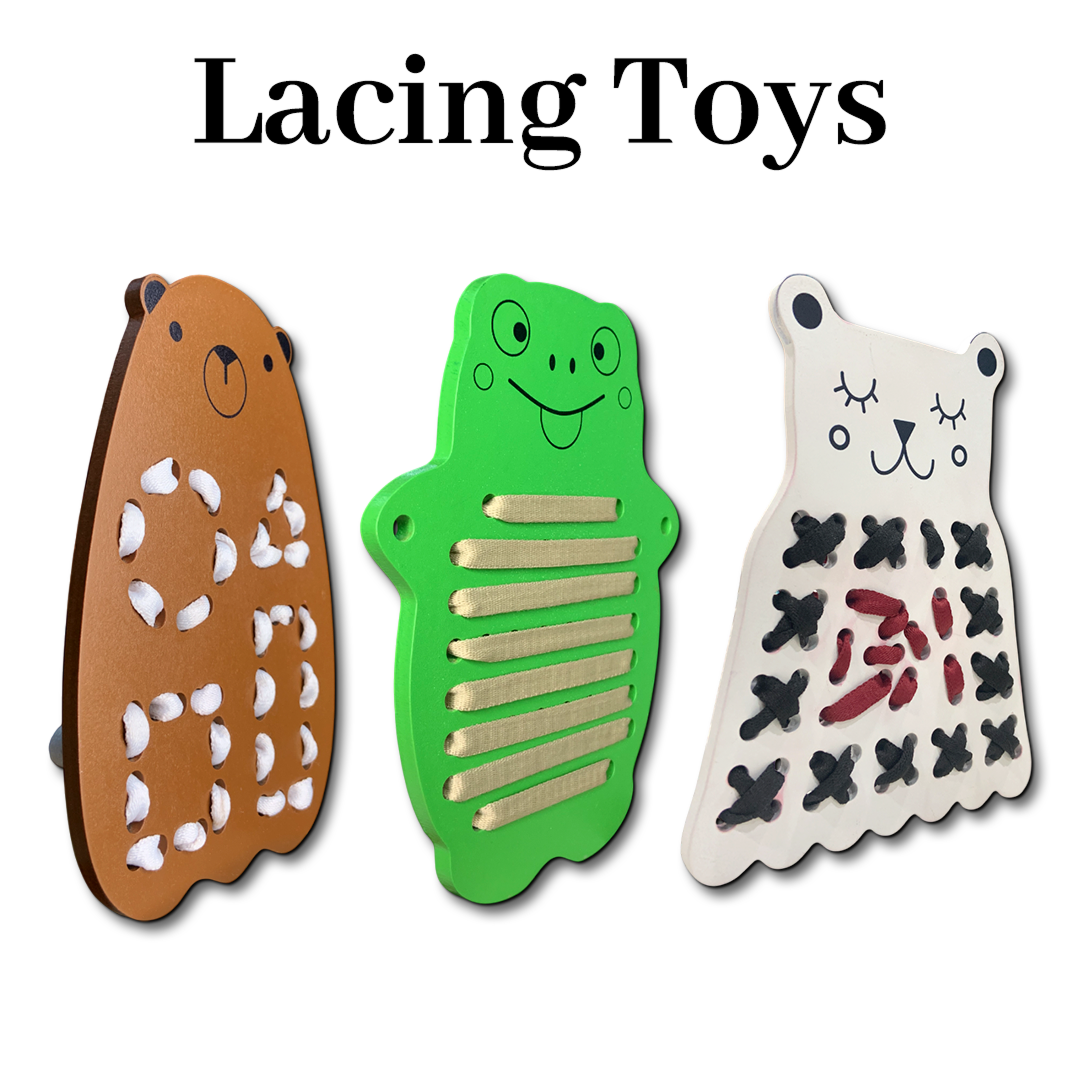 Wooden Lacing Toys Set (Set of 3)