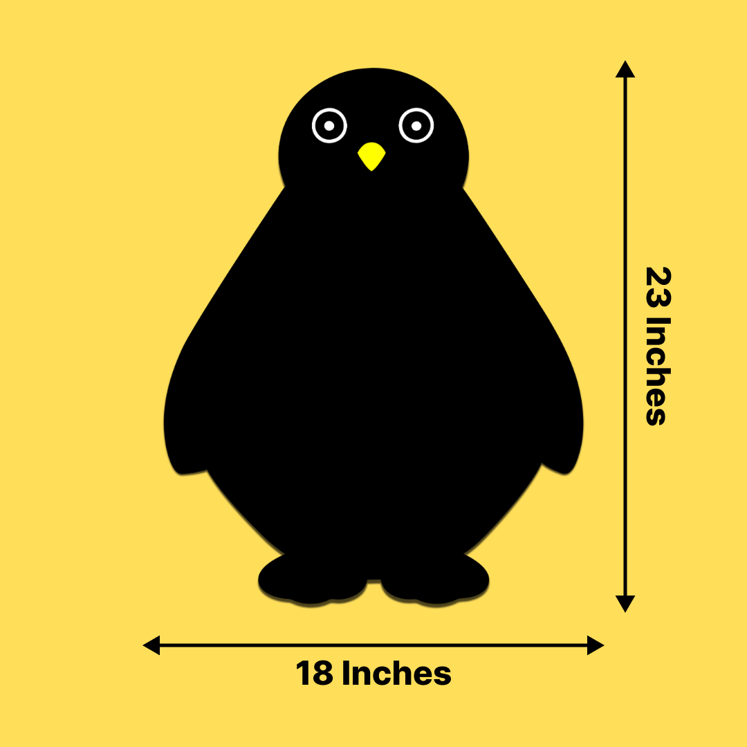 Penguin Shaped Frameless Chalk Board 23x18 inch