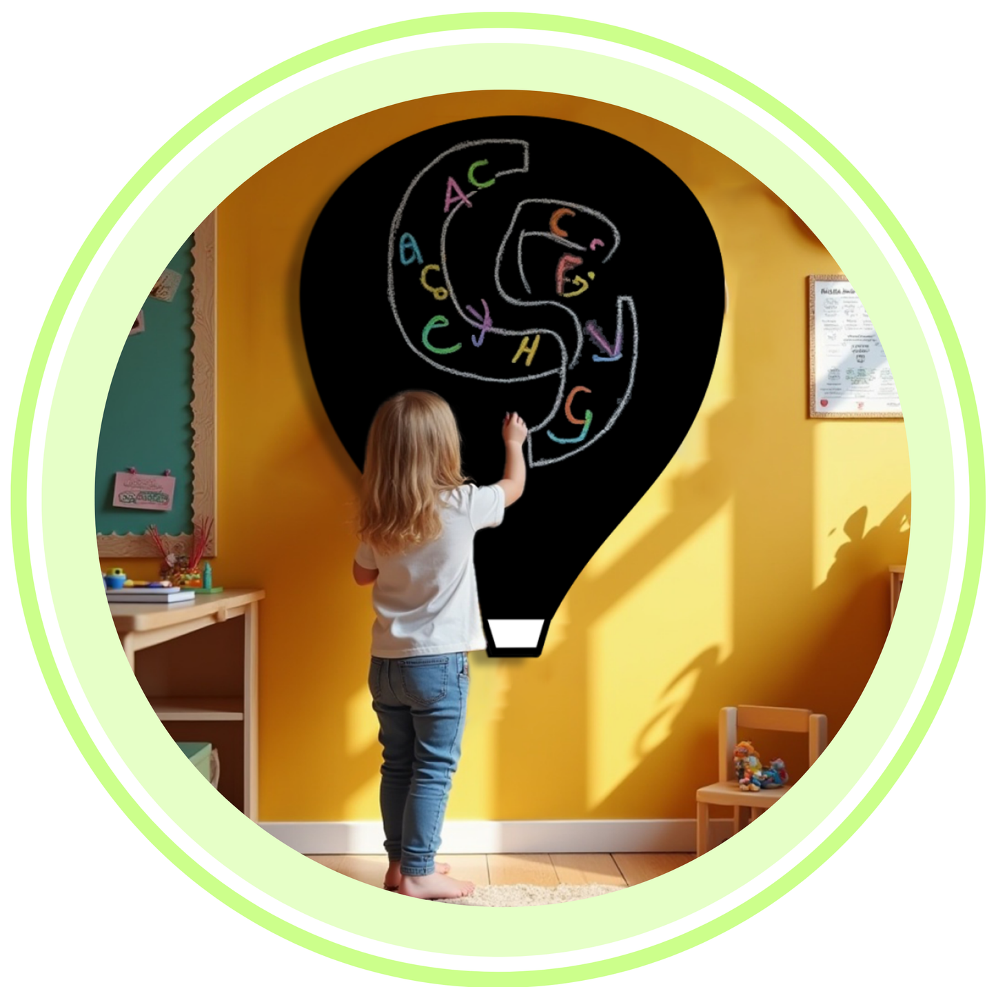 Balloon Shaped Frameless Chalk Board 23x18 inch