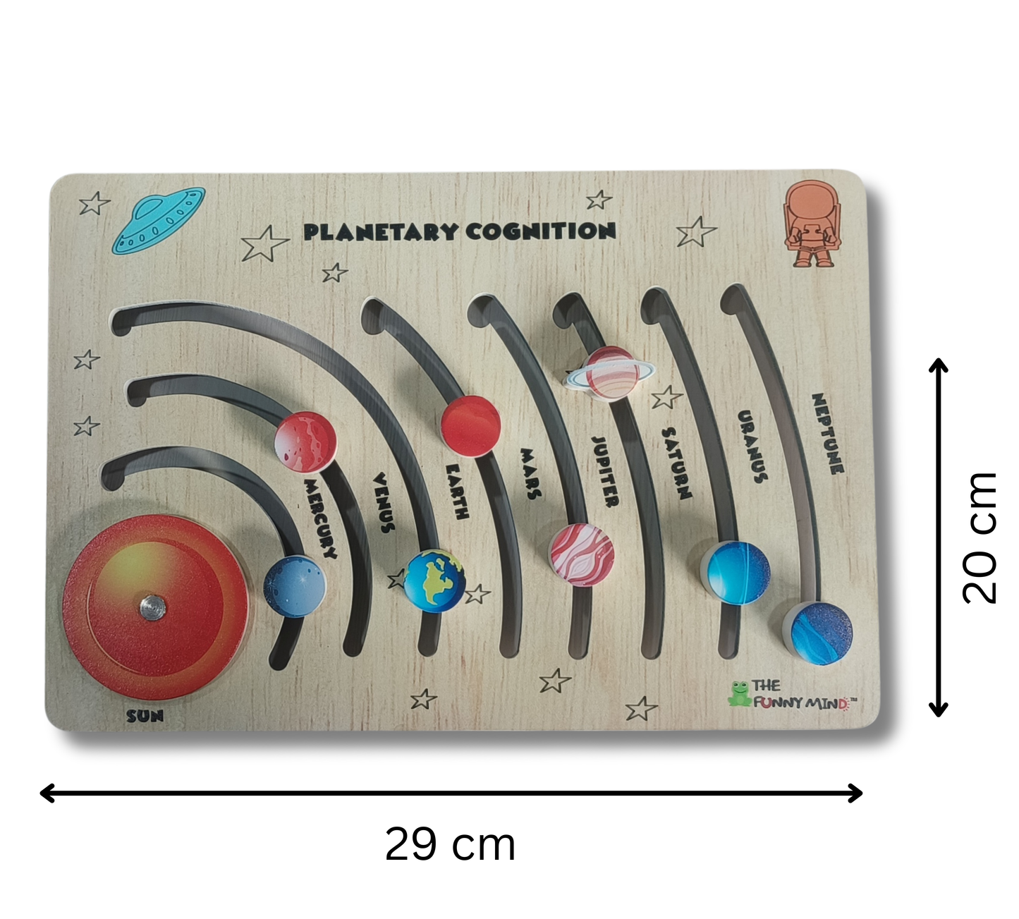 Solar System Wooden Montessori Board for Kids age 3+.