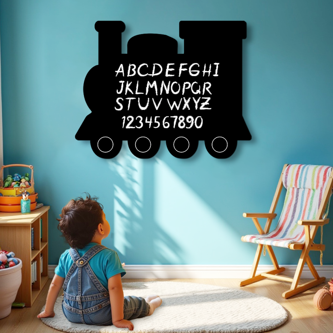 Train Shaped Frameless Chalk Board 23x18 inch