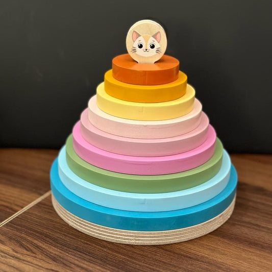 Rainbow Stacking Rings with Stacker