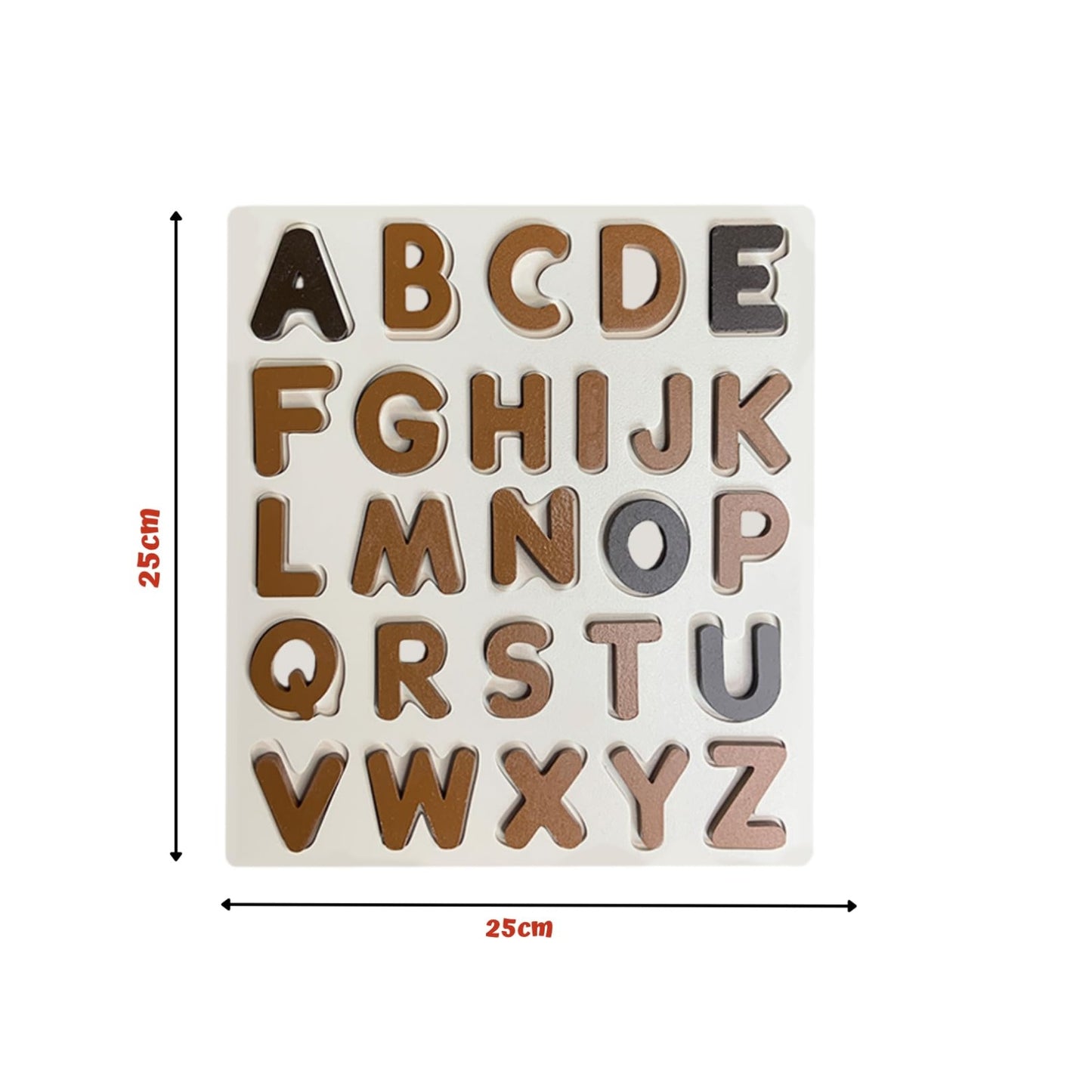 Wooden English Brown Capital Alphabets