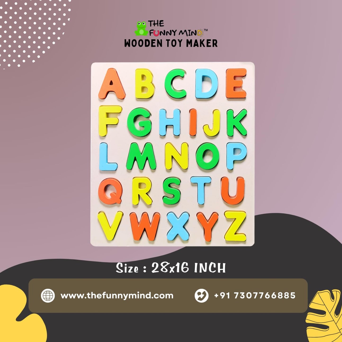 Wooden Colorful Capital Alphabet Puzzle