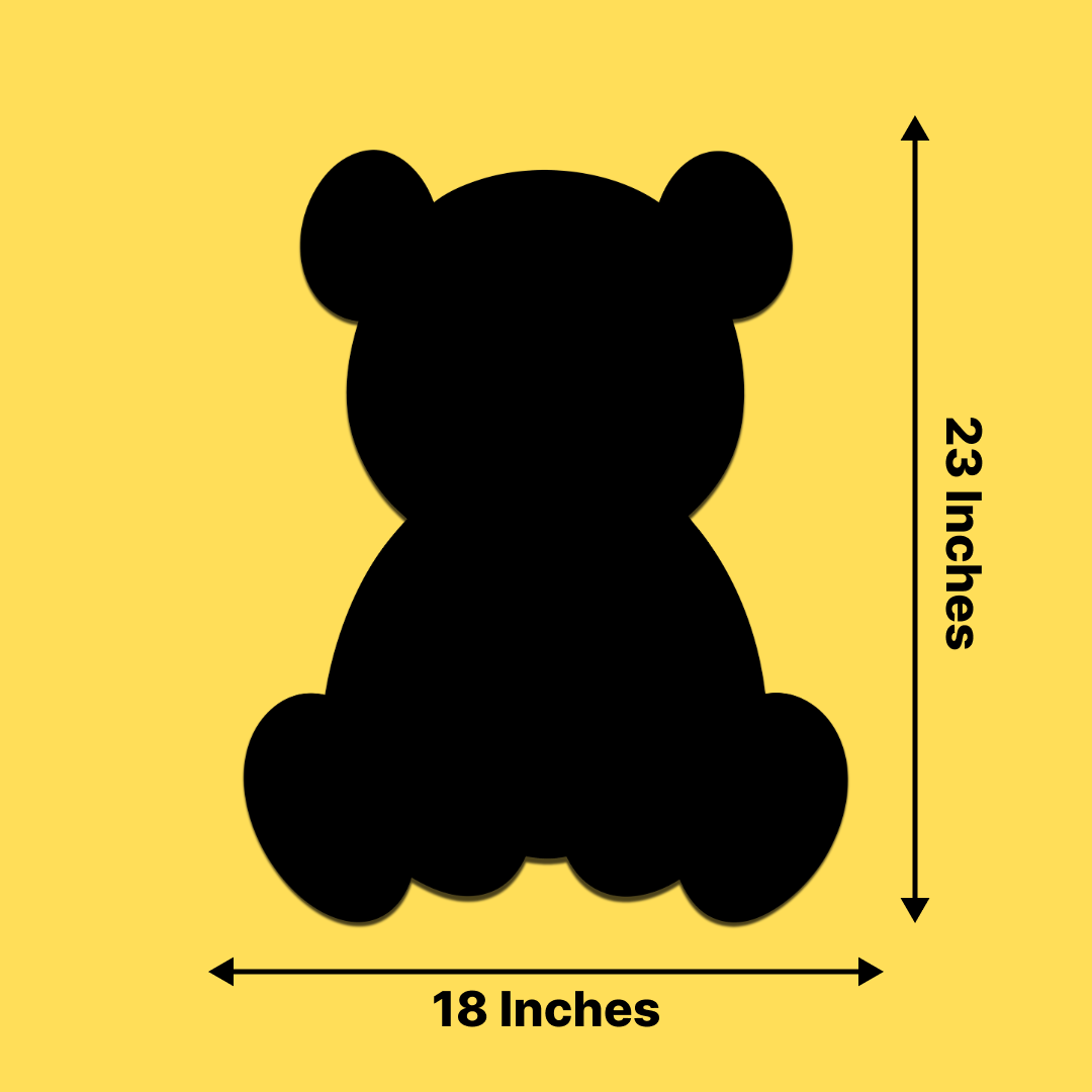 Teddy Bear Shaped Frameless Chalk Board 23x18 inch