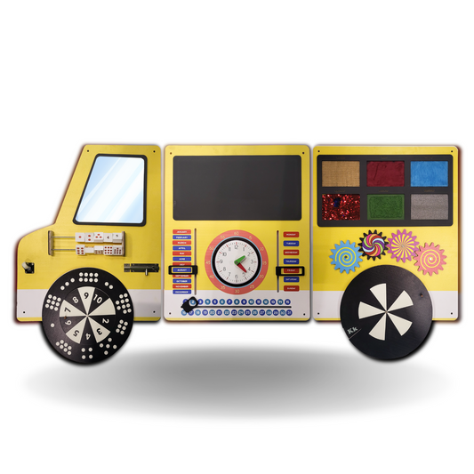 My School Bus Wooden Montessori Wall Activity Panel