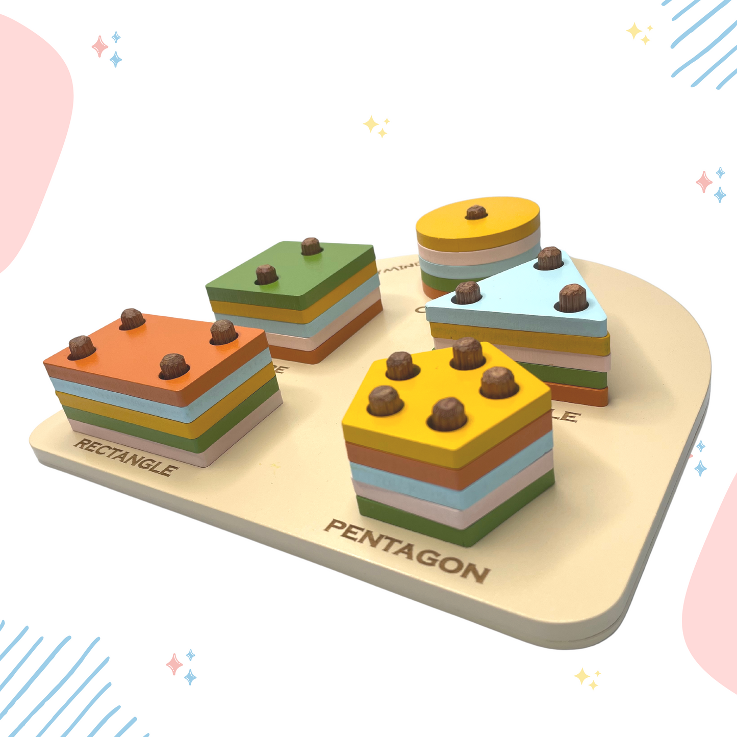 Halfmoon Geometric Shape Sorter 26 Pieces