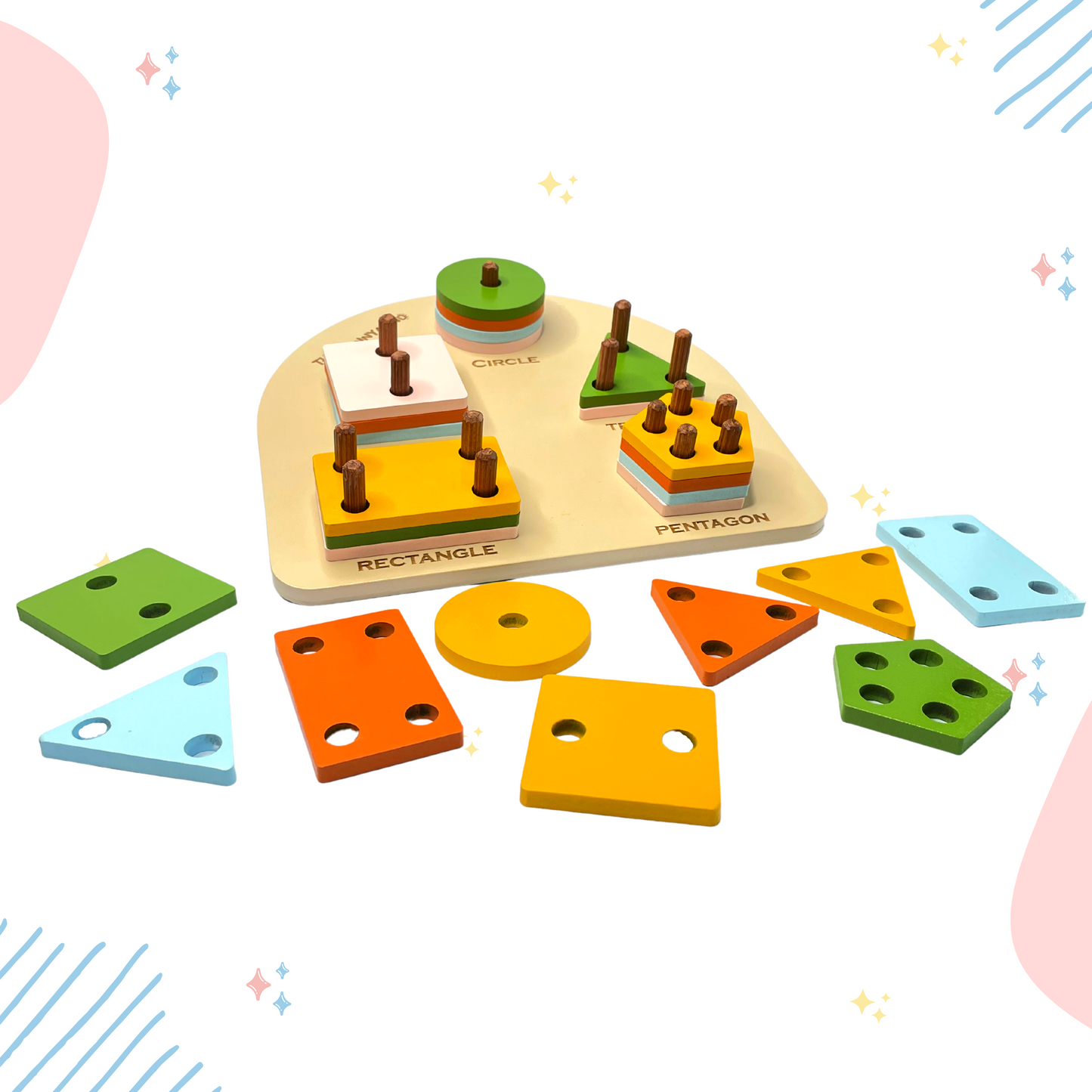 Halfmoon Geometric Shape Sorter 26 Pieces