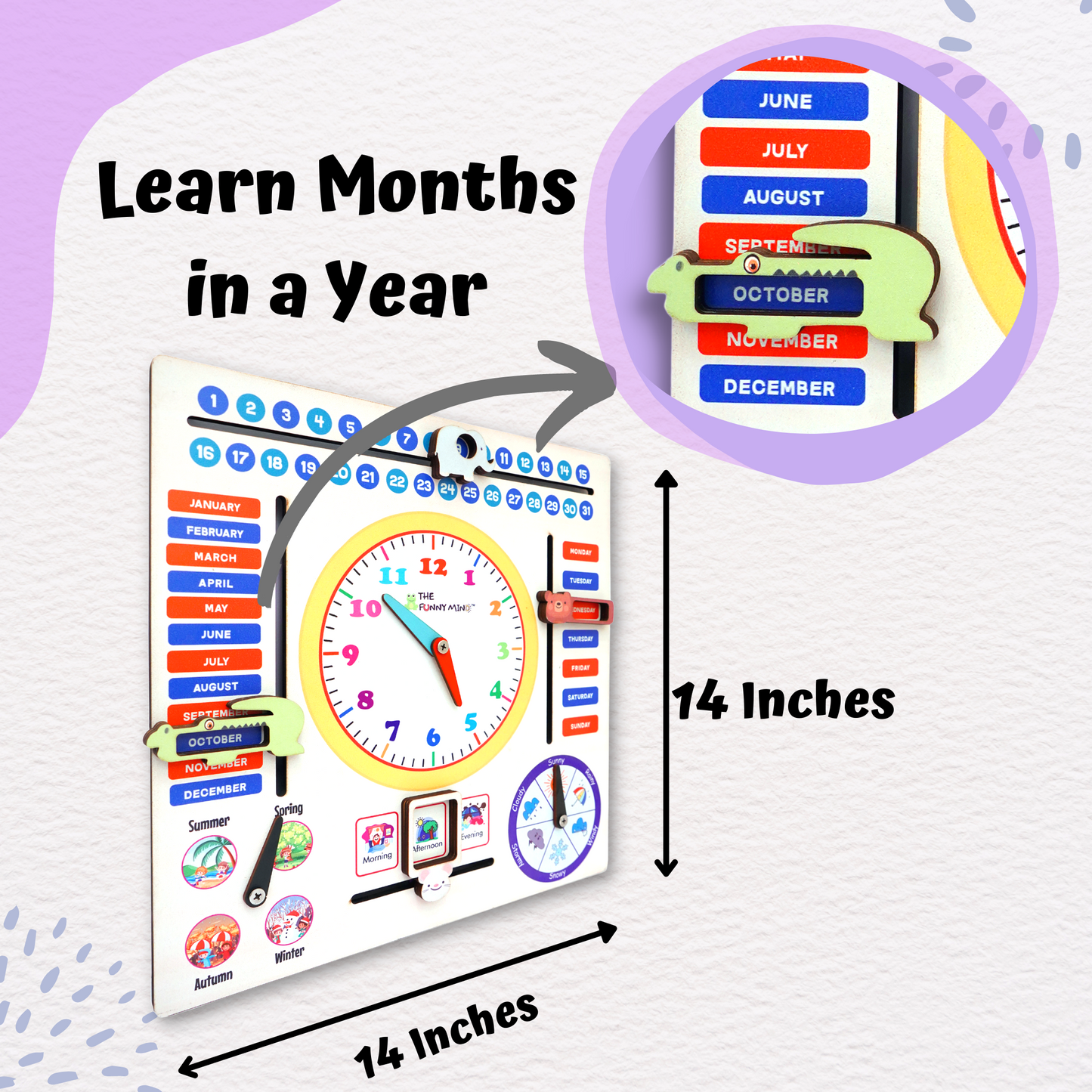 Jumbo Teaching Clock and Calendar