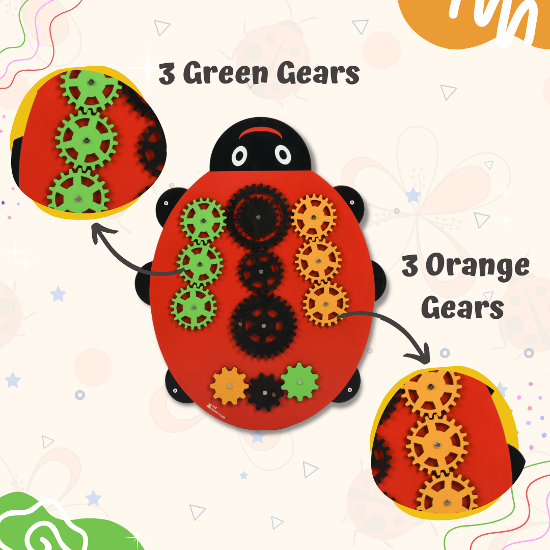 Ladybug N-Gear Sensory Montessori Activity Panel Features
