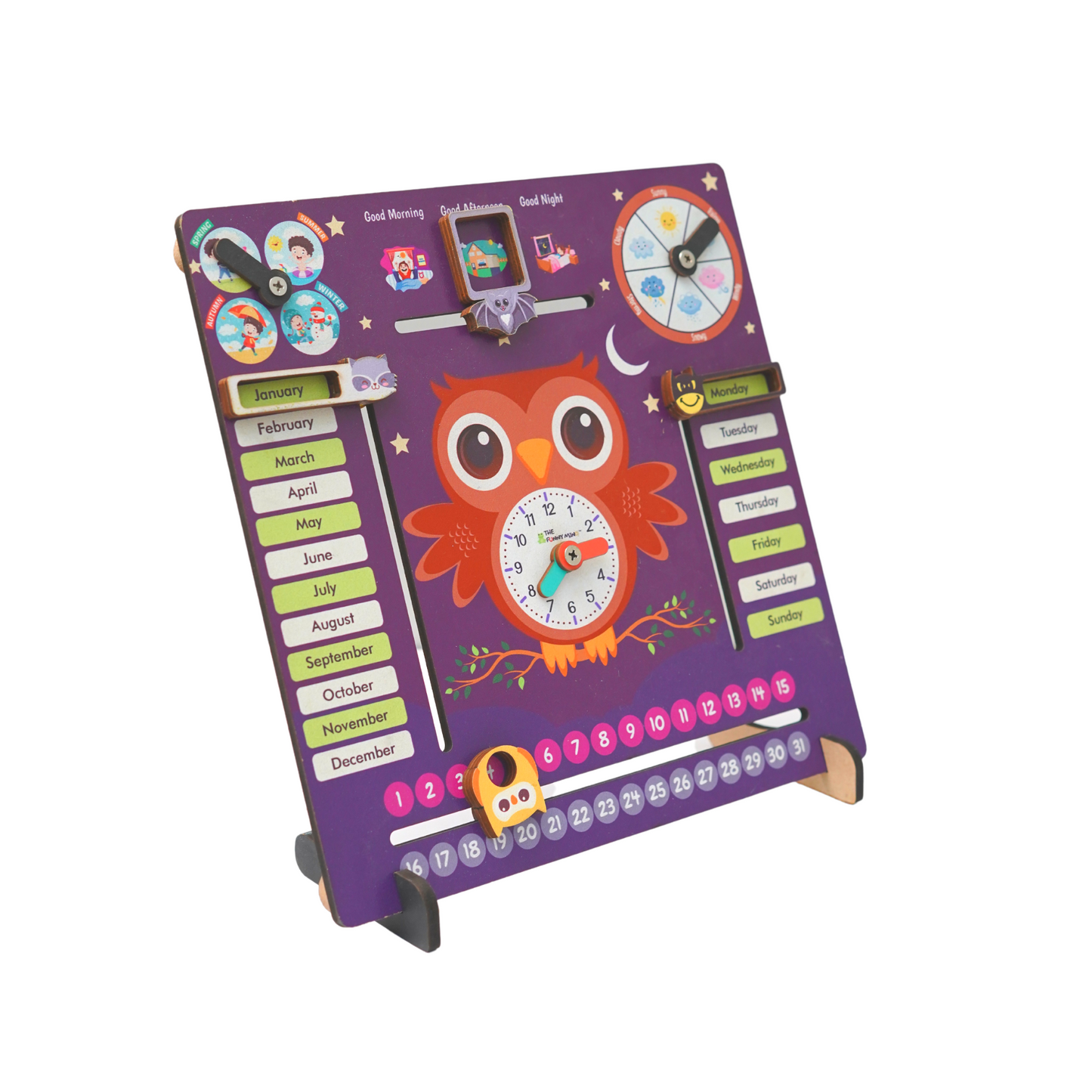 Owl Teaching Clock and Calendar