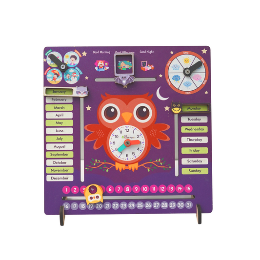Owl Teaching Clock and Calendar