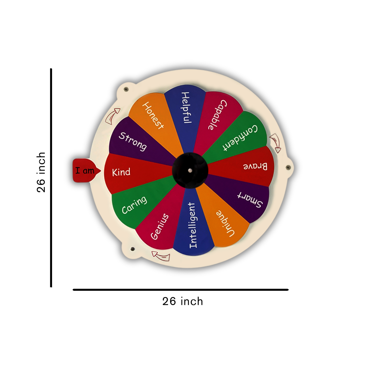 Virtue Wheel Wooden Wall Panel