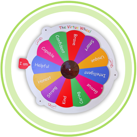 Virtue Wheel Wooden Wall Panel