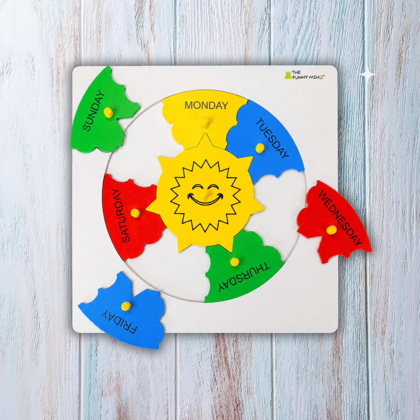 Wooden Days of the Week Knob Puzzle