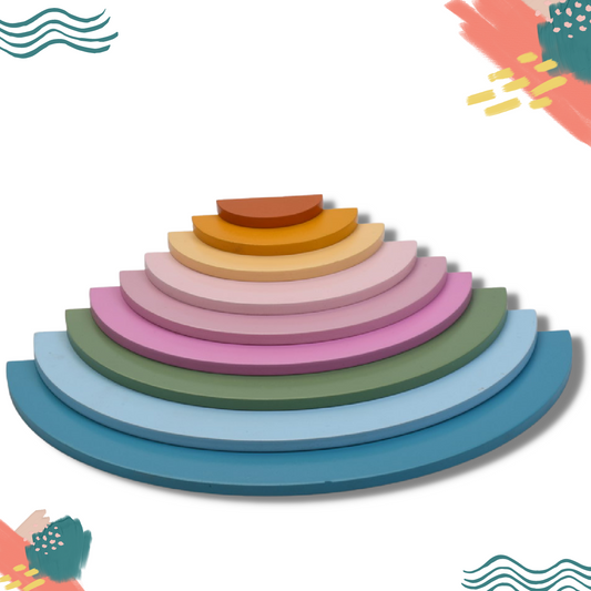 Set of 9 Halfmoon Rainbow Stacker