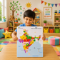 India States & Union Territories Wooden Knob Puzzle