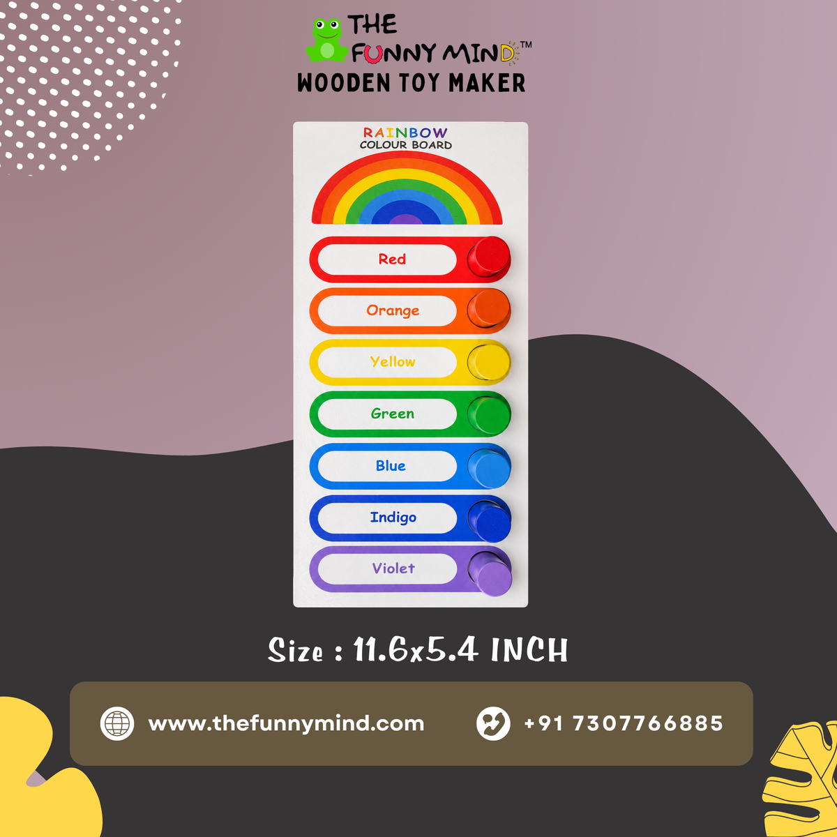 Rainbow Colour Board Wooden Toy,