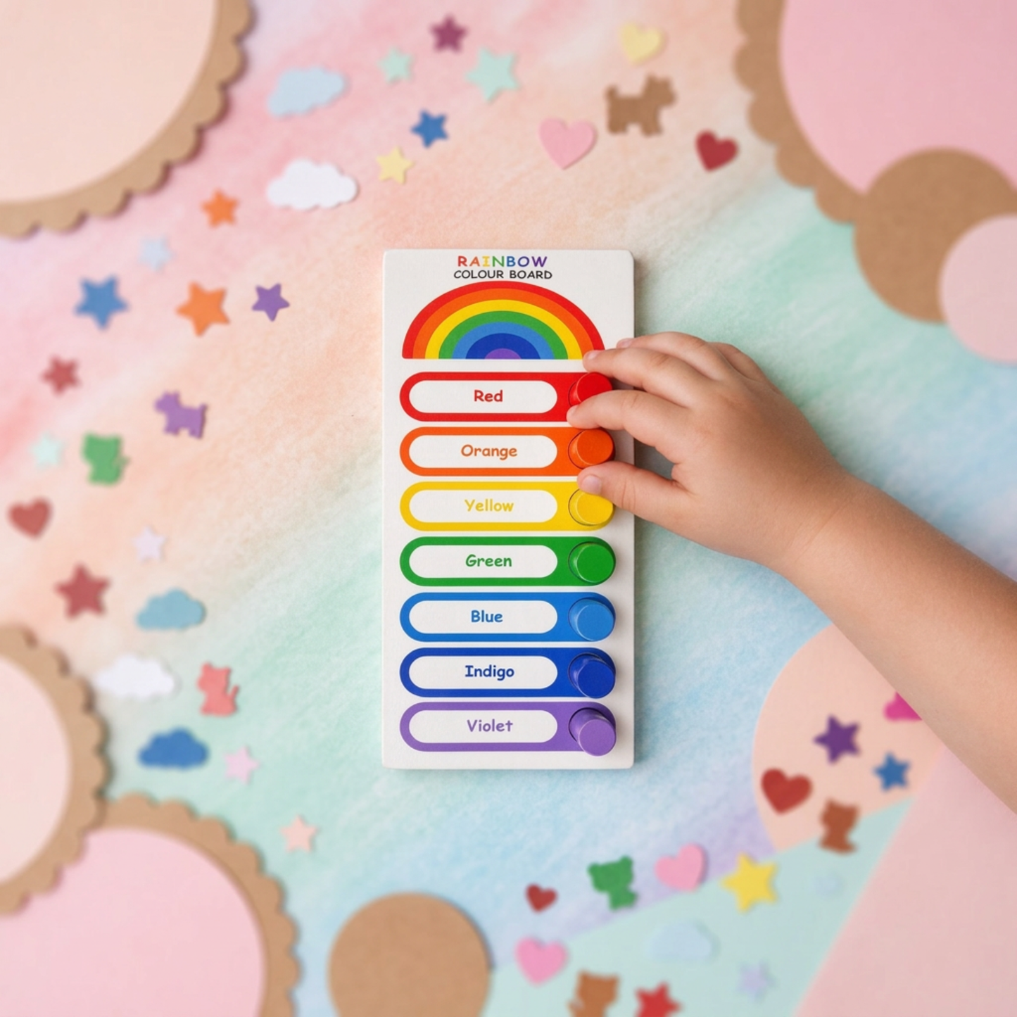 Rainbow Colour Board Wooden Toy,