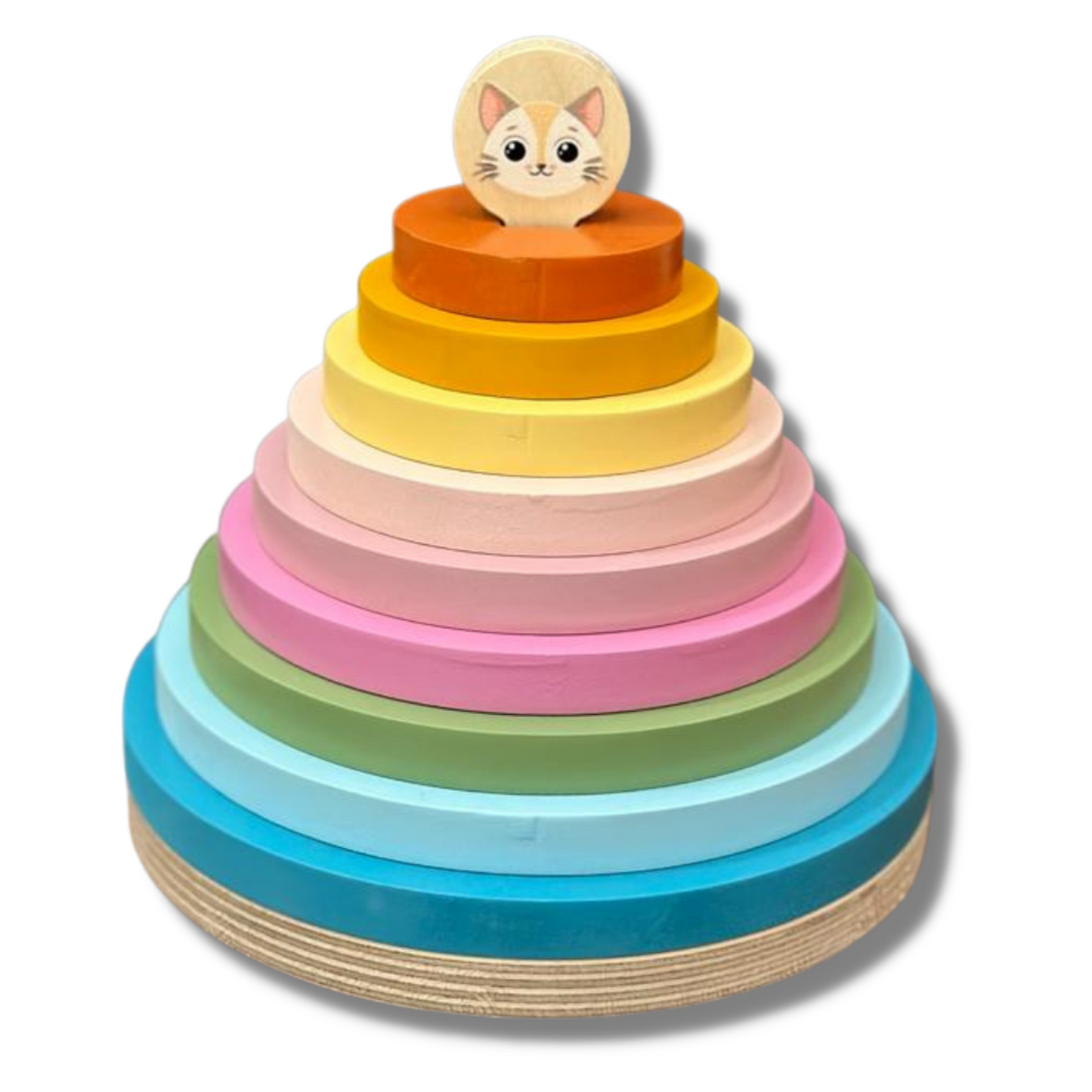 Rainbow Stacking Rings with Stacker