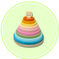 Rainbow Stacking Rings with Stacker