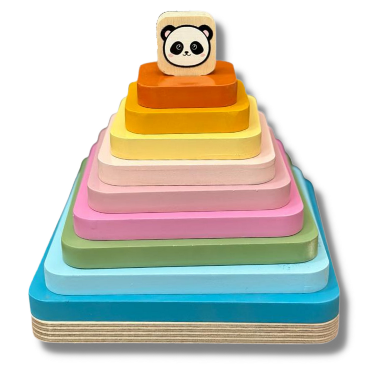 Rainbow Stacking Square Panda Wooden Stacker