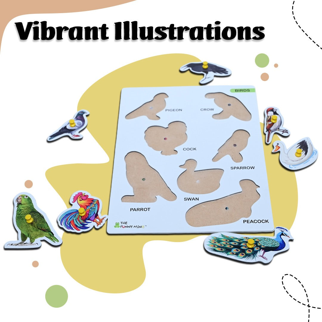 Buy vibrant birds wooden puzzle online | The Funny Mind