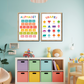 Set of 2 Shapes and Alphabet Wood Print Kids Room Decor Nursery Wall Arts