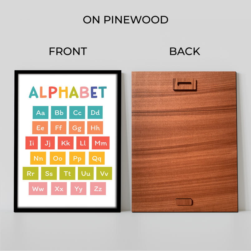 Alphabet Colorful Wood Print Nursery Wall Art