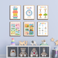 Set of 6 Montessori Early Learning Play Room Decor Wood Print Nursery Wall Arts