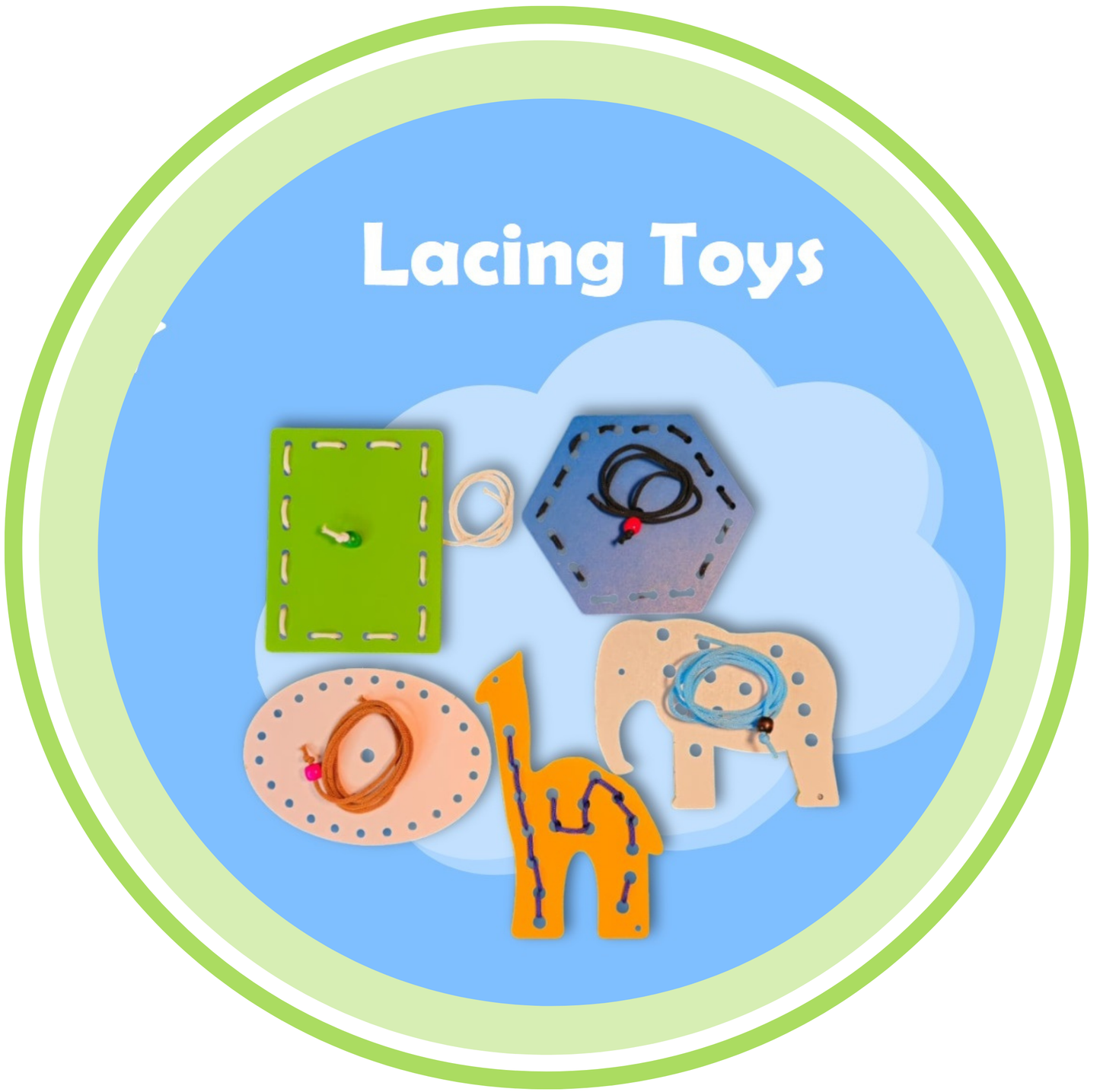 Wooden Lacing Toys (Set of 5)