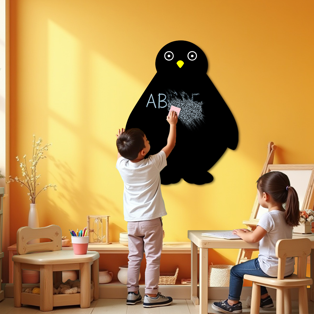 Penguin Shaped Frameless Chalk Board 23x18 inch