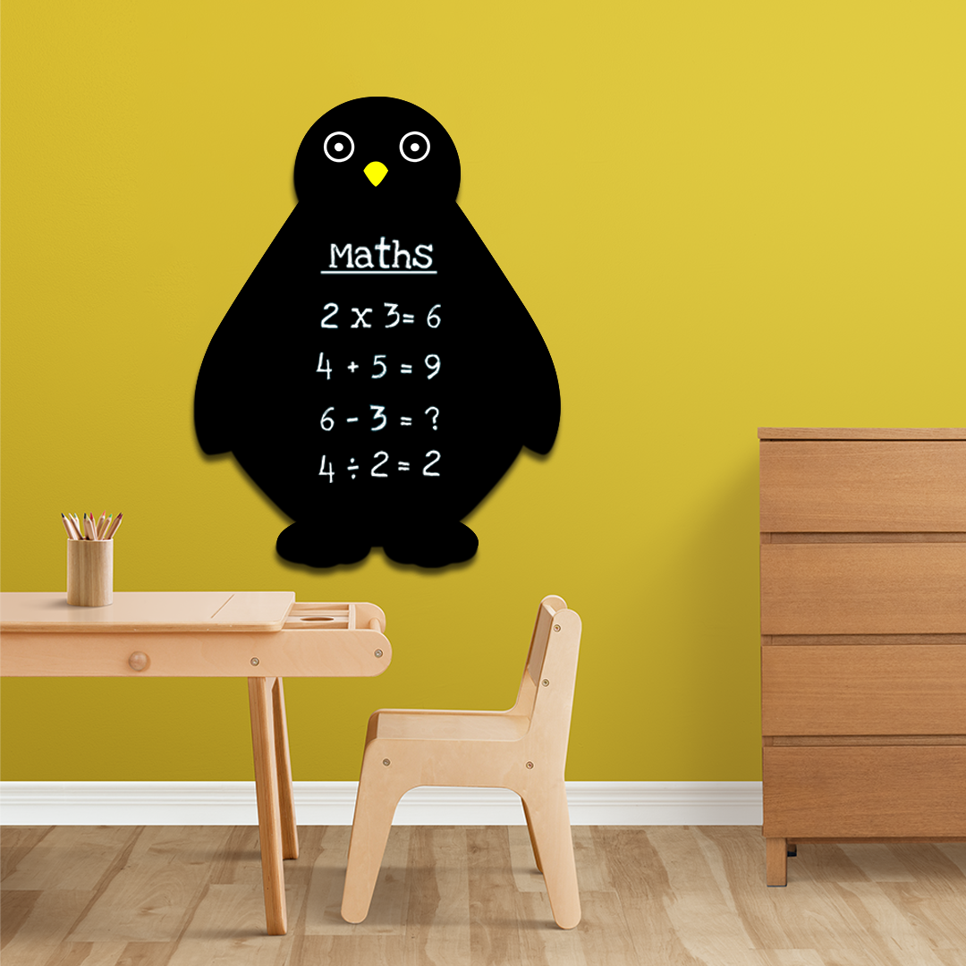 Penguin Shaped Frameless Chalk Board 23x18 inch