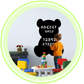 Teddy Bear Shaped Frameless Chalk Board 23x18 inch