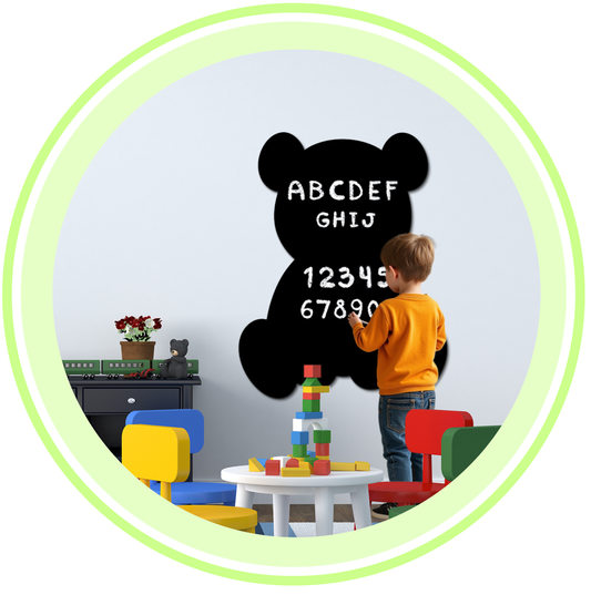 Teddy Bear Shaped Frameless Chalk Board 23x18 inch