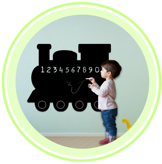 Train Shaped Frameless Chalk Board 23x18 inch