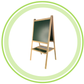 Wooden 2 in 1 White & Green Easel Board