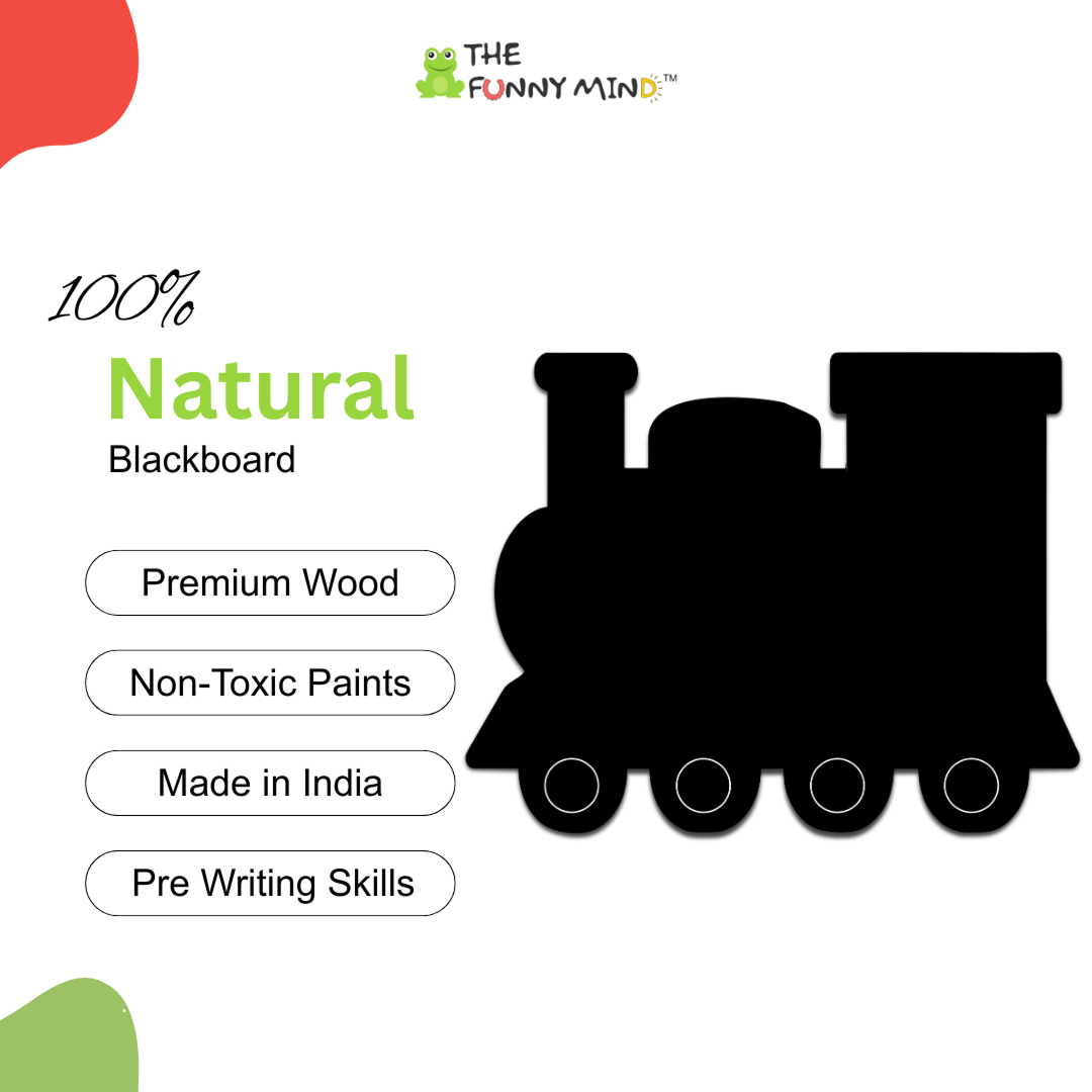 Train Shaped Frameless Chalk Board 23x18 inch