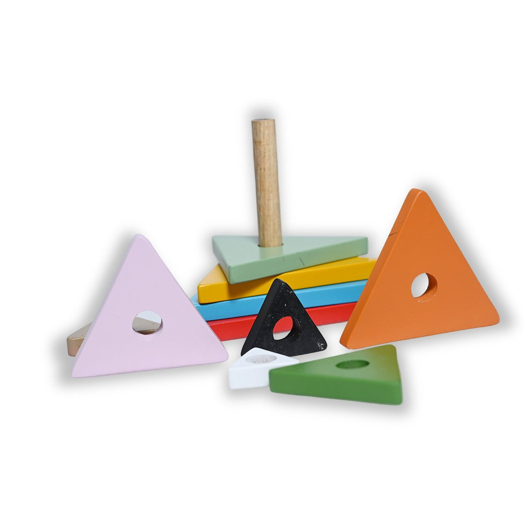 Triangle Colorful Wooden Stacking Tower