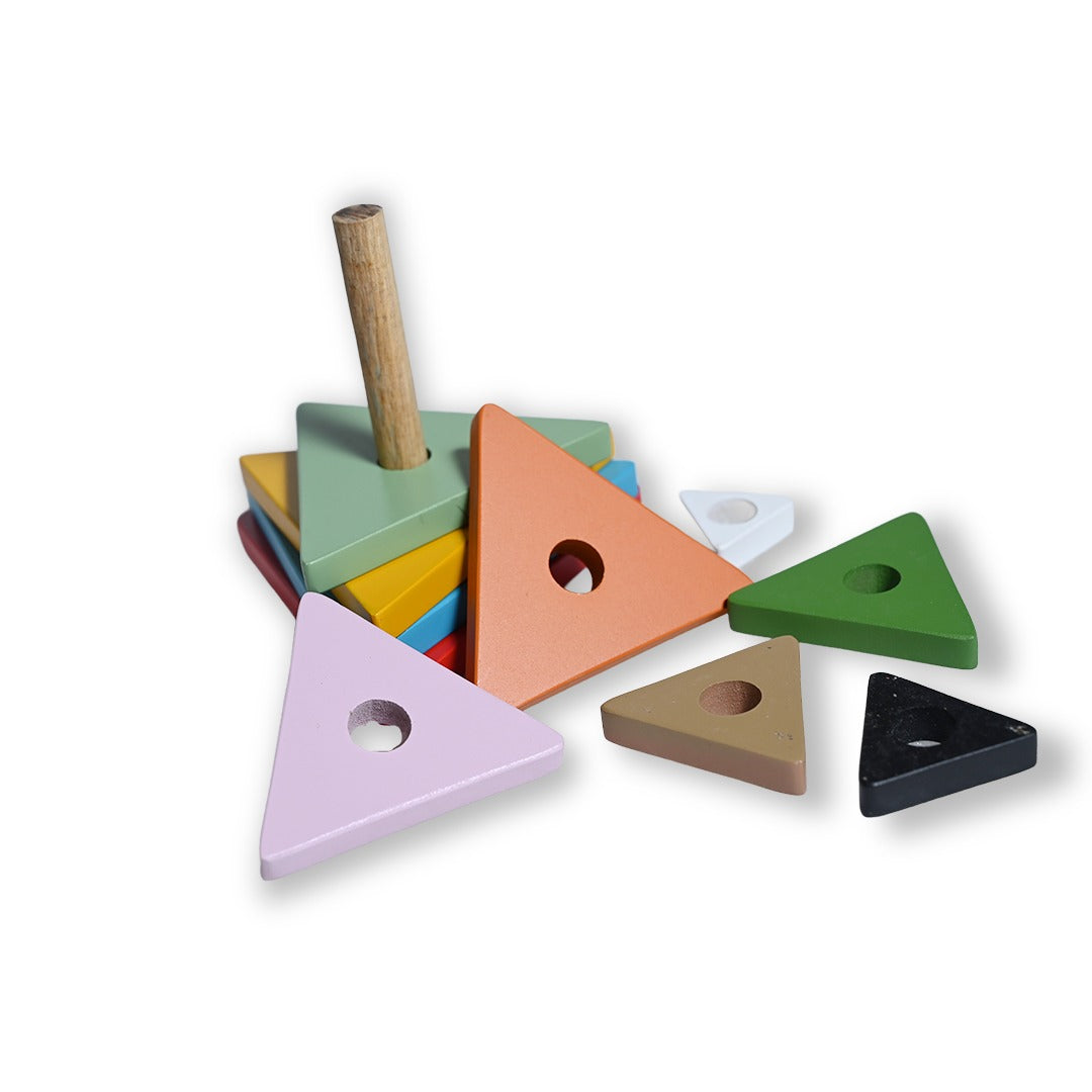 Triangle Colorful Wooden Stacking Tower