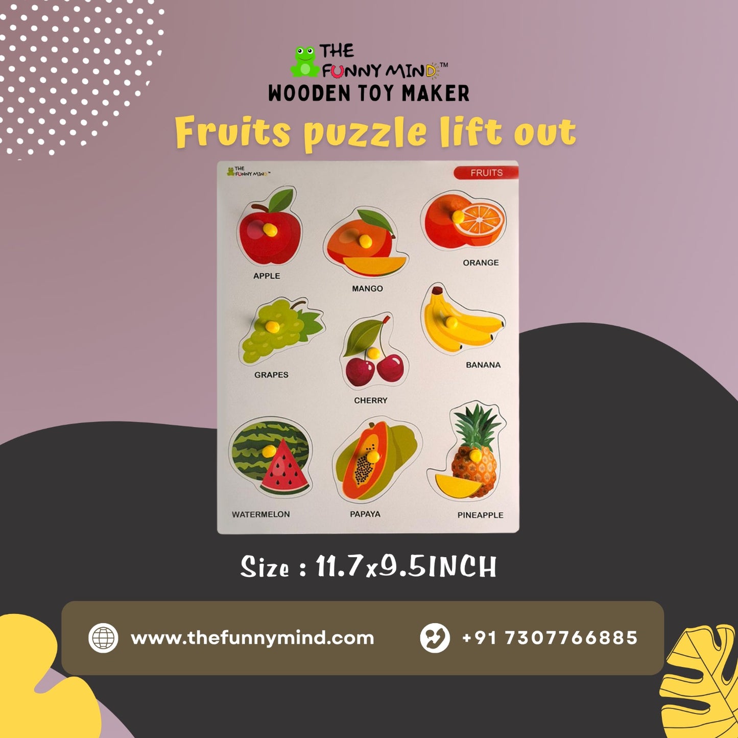 Wooden Fruit Knob Puzzle