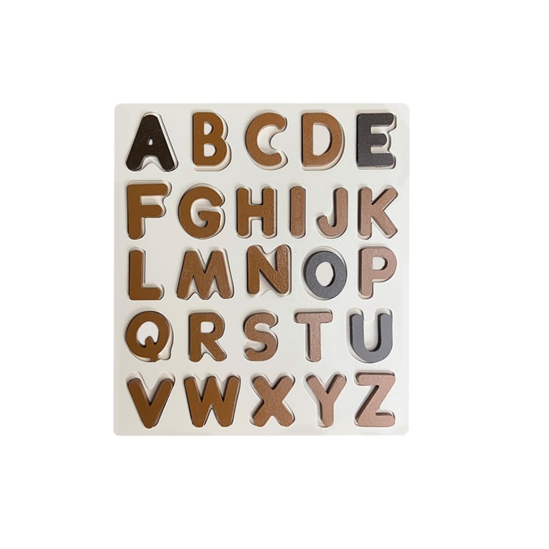 Wooden English Brown Capital Alphabets