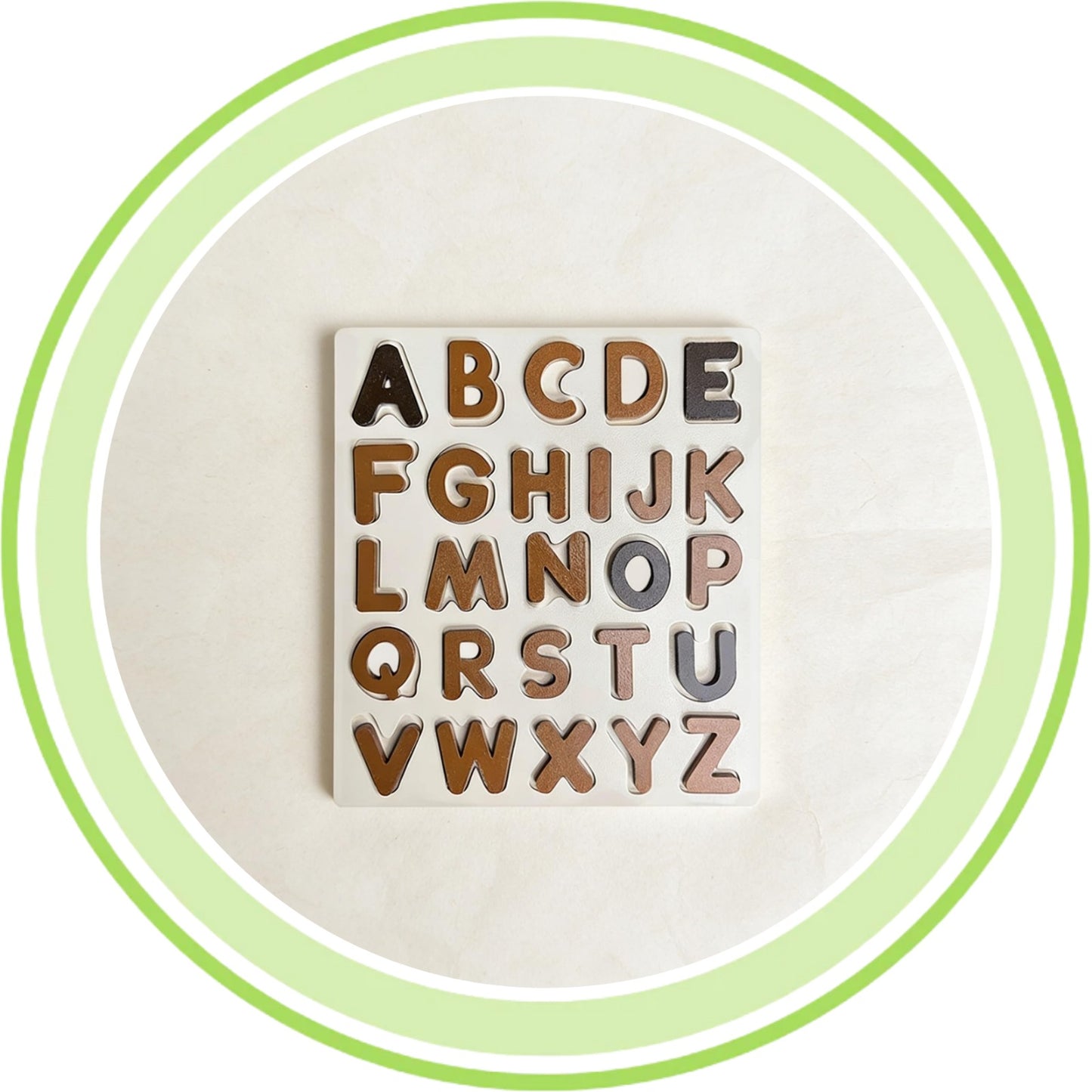 Wooden English Brown Capital Alphabets