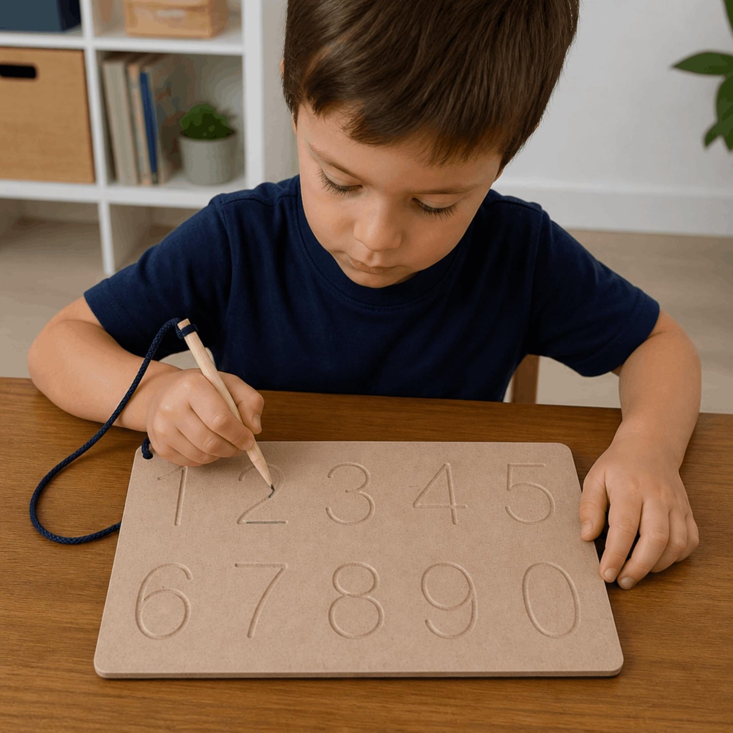 Wooden Number Tracing Board, 0-9