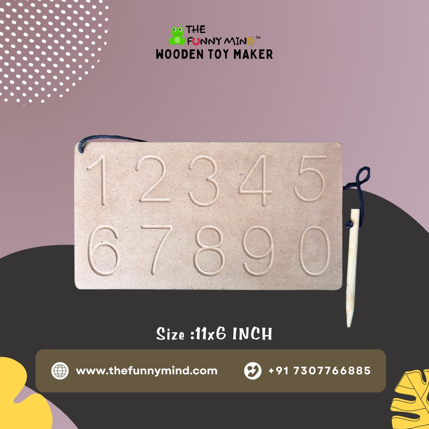 Wooden Number Tracing Board, 0-9