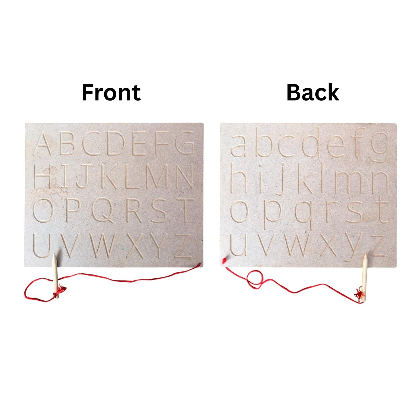 Wooden Alphabet Tracing Board, Uppercase and Lowercase Letters